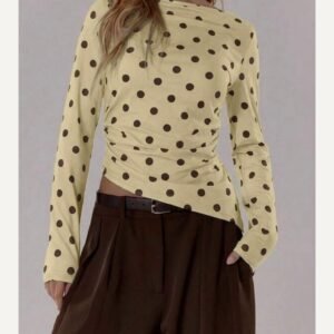 Top Manga Larga Polka